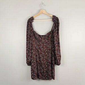 Aritzia Floral Mini Dress - Red and Black